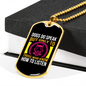 Dogs Speak Yellow Pink Necklace Stainless Steel or 18k Gold Dog Tag 24" Chain-Express Your Love Gifts