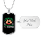 Dogs Thinks I'm a Catch Necklace Stainless Steel or 18k Gold Dog Tag 24" Chain-Express Your Love Gifts
