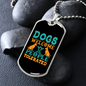 Dogs Welcome People Necklace Stainless Steel or 18k Gold Dog Tag 24" Chain-Express Your Love Gifts