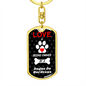 Dogue De Bordeaux Keychain Stainless Steel or 18k Gold Dog Tag Keyring-Express Your Love Gifts
