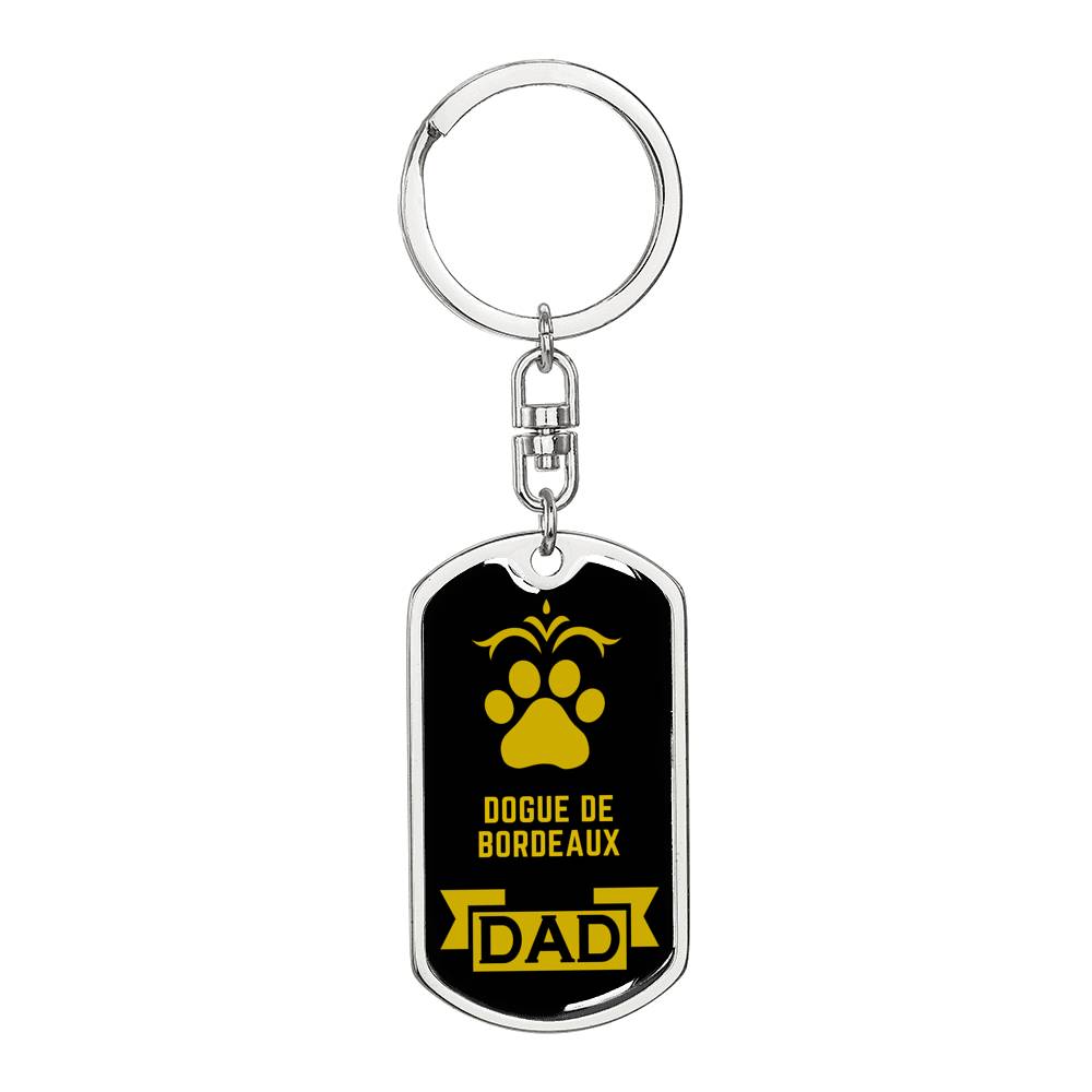 Dogue De Bordeaux Keychain Stainless Steel or 18k Gold-Express Your Love Gifts