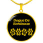Dogue De Bordeaux Mama Circle Necklace Stainless Steel or 18k Gold 18-22" Dog Owner Lover-Express Your Love Gifts