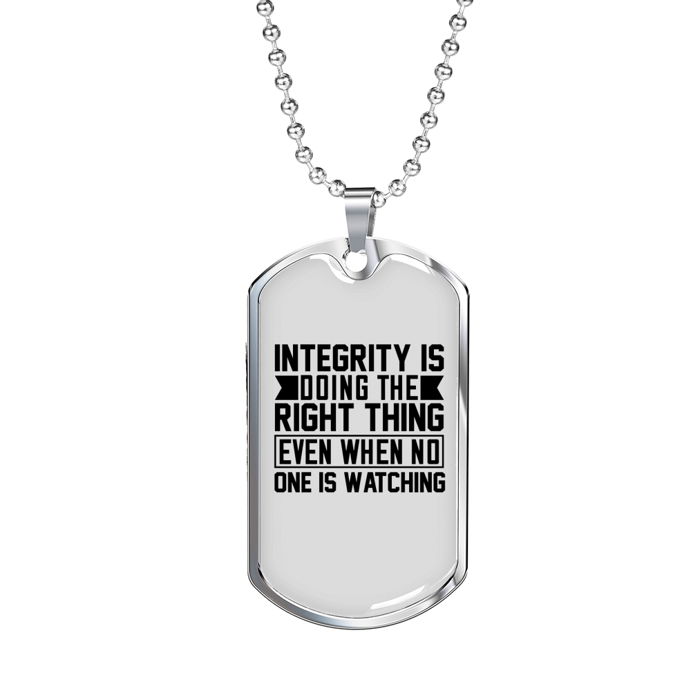 Doing The Right Thing Necklace Stainless Steel or 18k Gold Dog Tag 24" Chain-Express Your Love Gifts