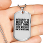 Doing The Right Thing Necklace Stainless Steel or 18k Gold Dog Tag 24" Chain-Express Your Love Gifts