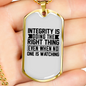 Doing The Right Thing Necklace Stainless Steel or 18k Gold Dog Tag 24" Chain-Express Your Love Gifts