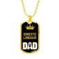 Domestic Longhair Cat Dad Necklace Stainless Steel or 18k Gold Dog Tag 24" Chain-Express Your Love Gifts