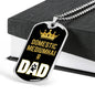 Domestic Mediumhair Cat Dad Necklace Stainless Steel or 18k Gold Dog Tag 24" Chain-Express Your Love Gifts