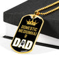 Domestic Mediumhair Cat Dad Necklace Stainless Steel or 18k Gold Dog Tag 24" Chain-Express Your Love Gifts