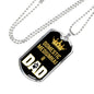 Domestic Mediumhair Cat Dad Necklace Stainless Steel or 18k Gold Dog Tag 24" Chain-Express Your Love Gifts