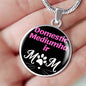 Domestic Mediumhair Cat Mom Necklace Circle Pendant Stainless Steel or 18k Gold 18-22"-Express Your Love Gifts