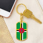 Dominica Flag Keychain Dog Tag Stainless Steel or 18k Gold-Express Your Love Gifts