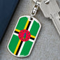 Dominica Flag Keychain Dog Tag Stainless Steel or 18k Gold-Express Your Love Gifts