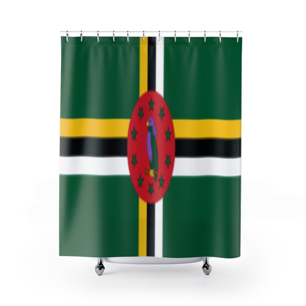 Dominica Flag Stylish Design 71" x 74" Elegant Waterproof Shower Curtain for a Spa-like Bathroom Paradise Exceptional Craftsmanship-Express Your Love Gifts