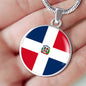 Dominican Republic Flag Necklace Dominican Republic Flag Stainless Steel or 18k Gold 18-22"-Express Your Love Gifts