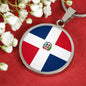 Dominican Republic Flag Necklace Dominican Republic Flag Stainless Steel or 18k Gold 18-22"-Express Your Love Gifts
