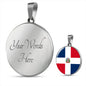 Dominican Republic Flag Necklace Dominican Republic Flag Stainless Steel or 18k Gold 18-22"-Express Your Love Gifts