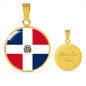 Dominican Republic Flag Necklace Dominican Republic Flag Stainless Steel or 18k Gold 18-22"-Express Your Love Gifts