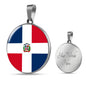 Dominican Republic Flag Necklace Dominican Republic Flag Stainless Steel or 18k Gold 18-22"-Express Your Love Gifts