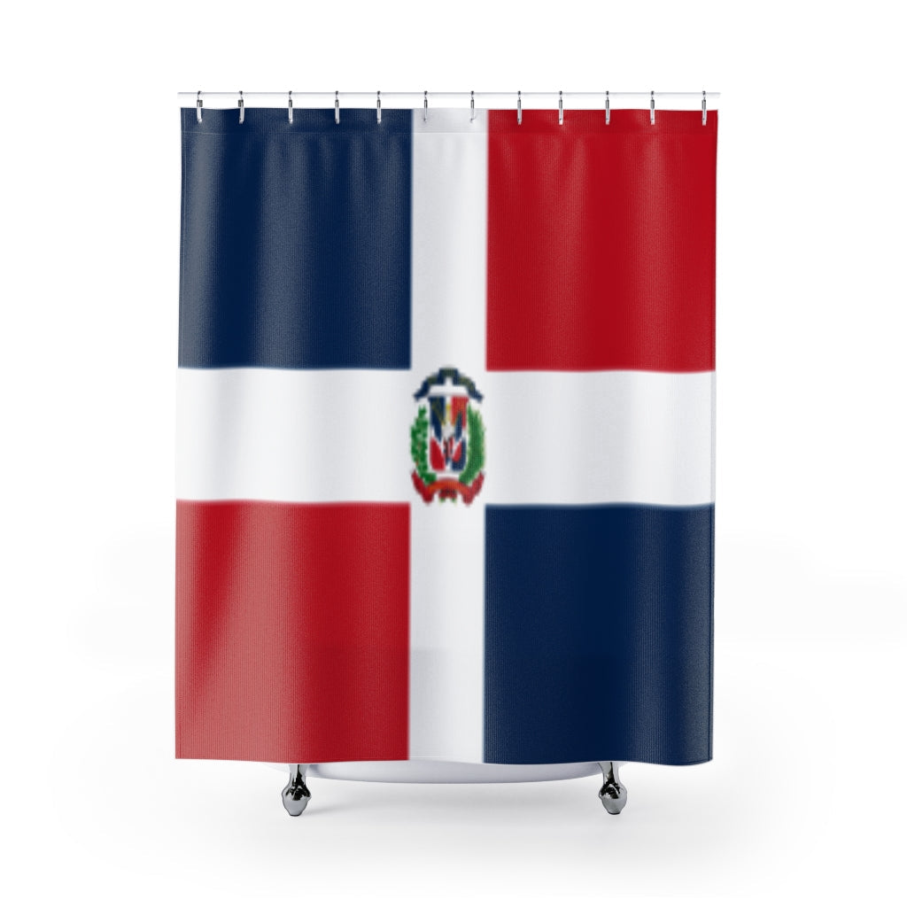 Dominican Republic Flag Stylish Design 71" x 74" Elegant Waterproof Shower Curtain for a Spa-like Bathroom Paradise Exceptional Craftsmanship-Express Your Love Gifts