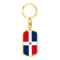 Dominican Republic Flag Swivel Keychain Dog Tag Stainless Steel or 18k Gold-Express Your Love Gifts