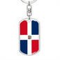 Dominican Republic Flag Swivel Keychain Dog Tag Stainless Steel or 18k Gold-Express Your Love Gifts