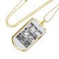 Don't Fall Into The Trap Necklace Stainless Steel or 18k Gold Dog Tag 24" Chain-Express Your Love Gifts