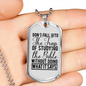 Don't Fall Into The Trap Necklace Stainless Steel or 18k Gold Dog Tag 24" Chain-Express Your Love Gifts