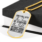 Don't Fall Into The Trap Necklace Stainless Steel or 18k Gold Dog Tag 24" Chain-Express Your Love Gifts