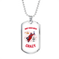 Don'T Mess With Crazy Firefighter Gift Stainless Steel or 18k Gold Dog Tag 24" Chain-Express Your Love Gifts