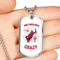 Don'T Mess With Crazy Firefighter Gift Stainless Steel or 18k Gold Dog Tag 24" Chain-Express Your Love Gifts