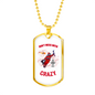 Don'T Mess With Crazy Firefighter Gift Stainless Steel or 18k Gold Dog Tag 24" Chain-Express Your Love Gifts