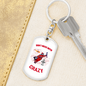 Don'T Mess With Crazy Firefighter Keychain Stainless Steel or 18k Gold Dog Tag Keyring-Express Your Love Gifts