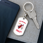 Don'T Mess With Crazy Firefighter Keychain Stainless Steel or 18k Gold Dog Tag Keyring-Express Your Love Gifts