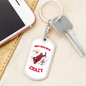 Don'T Mess With Crazy Firefighter Keychain Stainless Steel or 18k Gold Dog Tag Keyring-Express Your Love Gifts
