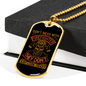 Don'T Mess With Firefighters Necklace Stainless Steel or 18k Gold Dog Tag 24" Chain-Express Your Love Gifts