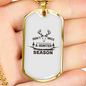 Don'T Miss A Hunter Season Hunting Necklace Stainless Steel or 18k Gold Dog Tag 24"-Express Your Love Gifts