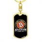 Don't Need Aducation Crypto Keychain Stainless Steel or 18k Gold Dog Tag Keyring-Express Your Love Gifts