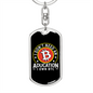 Don't Need Aducation Crypto Keychain Stainless Steel or 18k Gold Dog Tag Keyring-Express Your Love Gifts