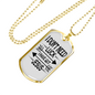 Don't Need Luck Necklace Stainless Steel or 18k Gold Dog Tag 24" Chain-Express Your Love Gifts