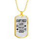 Don't Need Luck Necklace Stainless Steel or 18k Gold Dog Tag 24" Chain-Express Your Love Gifts