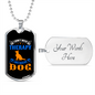 Don't Need Theraphy Blue Necklace Stainless Steel or 18k Gold Dog Tag 24" Chain-Express Your Love Gifts