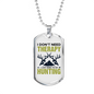 Don't Need Theraphy White Necklace Stainless Steel or 18k Gold Dog Tag 24" Chain-Express Your Love Gifts