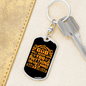 Don'T Stress Keychain Stainless Steel or 18k Gold Dog Tag Keyring-Express Your Love Gifts
