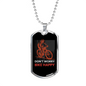 Don'T Worry Bike Happy Bicycle Cycling Necklace Stainless Steel or 18k Gold Dog Tag 24"-Express Your Love Gifts