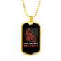 Don'T Worry Bike Happy Bicycle Cycling Necklace Stainless Steel or 18k Gold Dog Tag 24"-Express Your Love Gifts