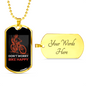Don'T Worry Bike Happy Bicycle Cycling Necklace Stainless Steel or 18k Gold Dog Tag 24"-Express Your Love Gifts