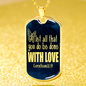 Done With Love Corinthians Necklace Stainless Steel or 18k Gold Dog Tag 24"-Express Your Love Gifts