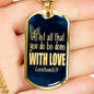 Done With Love Corinthians Necklace Stainless Steel or 18k Gold Dog Tag 24"-Express Your Love Gifts