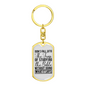 Dont Fall Into The Trap Keychain Stainless Steel or 18k Gold Dog Tag Keyring-Express Your Love Gifts