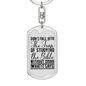 Dont Fall Into The Trap Keychain Stainless Steel or 18k Gold Dog Tag Keyring-Express Your Love Gifts